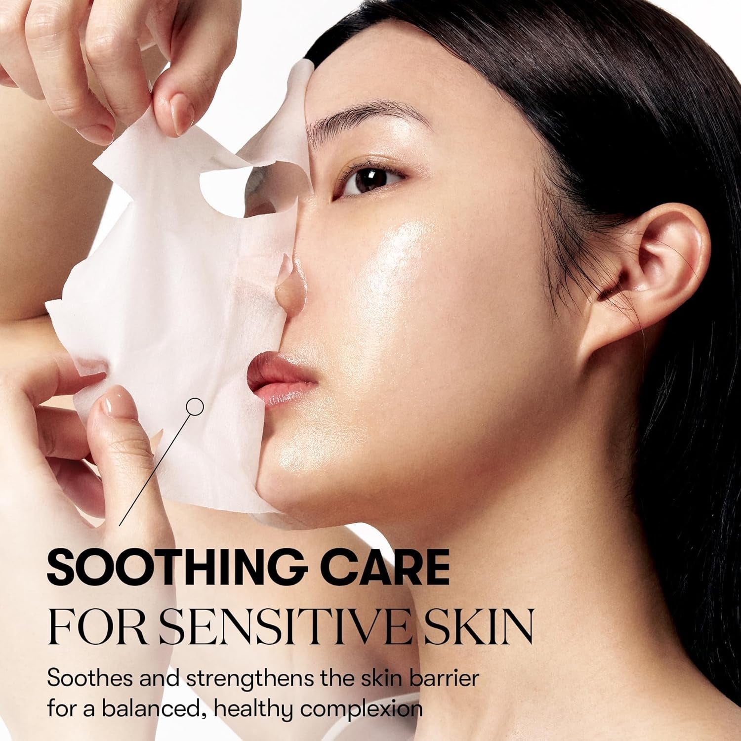 CICA Daily Soothing Mask 30 Sheets, Centella Asiatica & Hyaluronic Acid for Moisturizing & Hydrating, Instant Calm & Glow, Skin Softening Facial Mask, Korean Face Mask