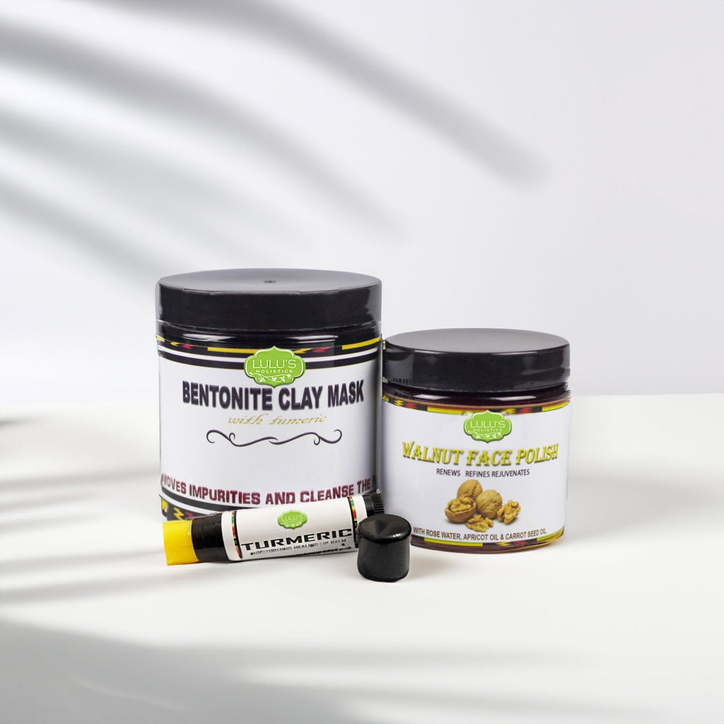 Detox & Glow Ritual Trio – Clay Mask, Face Polish & Lip Balm