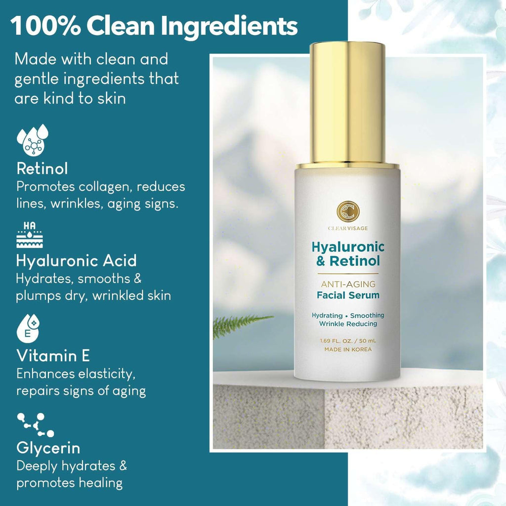 Hyaluronic Acid & Retinol Serum – Hydrating, Radiance-Boosting Korean Skin Care