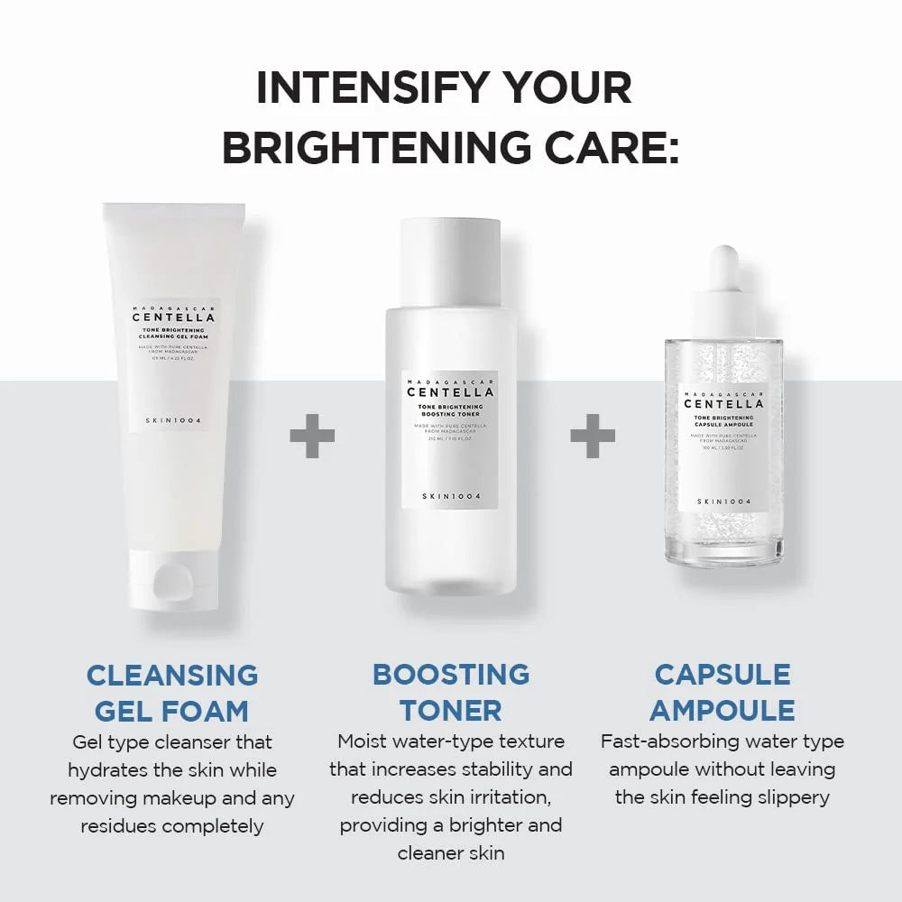 Madagascar Centella Tone Brightening Cleansing Gel Foam, 125Ml