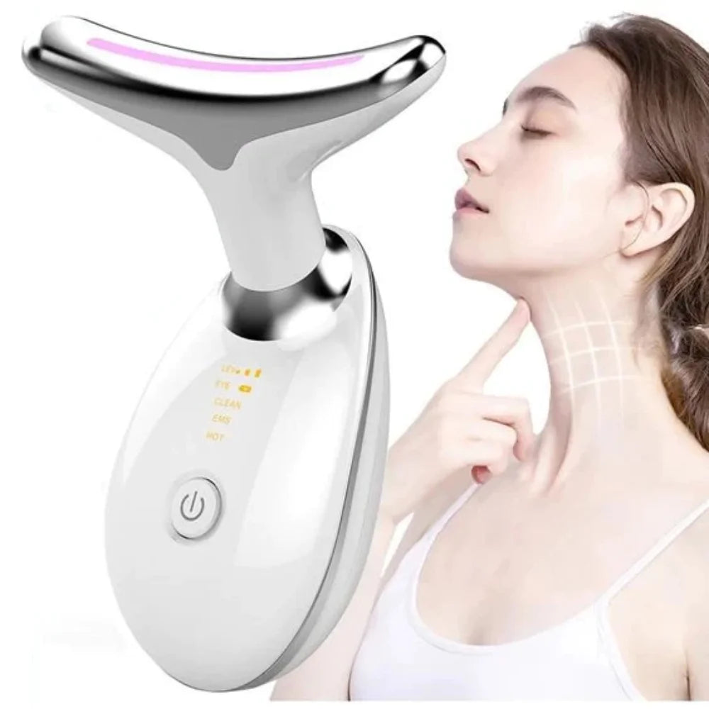 7 Color LED Neck Tightening Facial Device,Red Light Therapy for Face