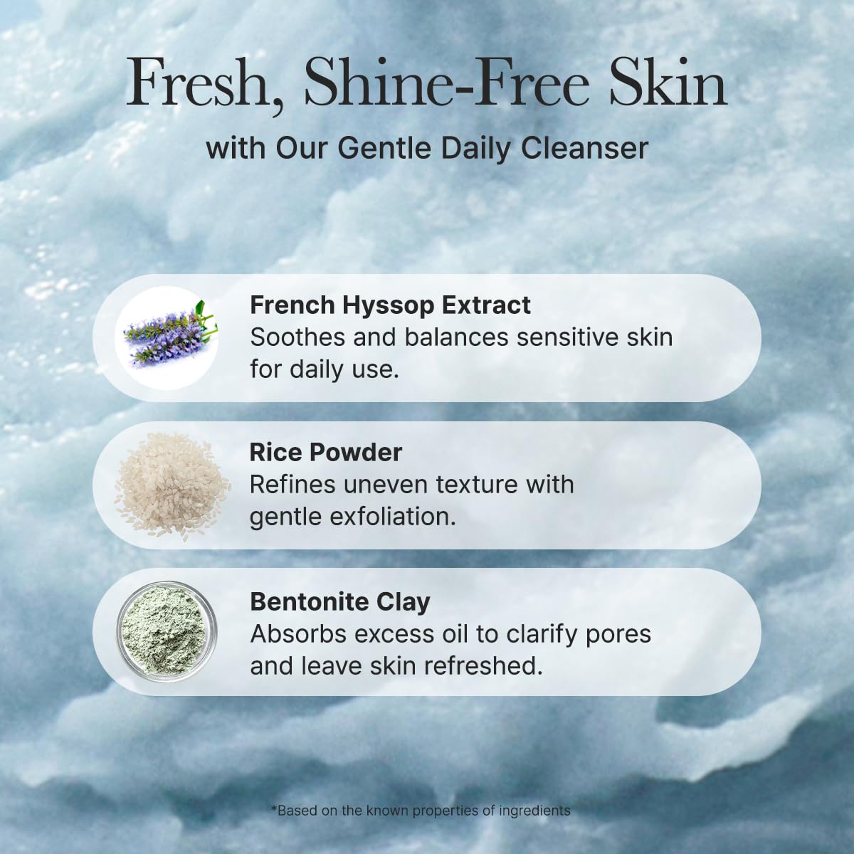 Arencia Fresh Blue Hyssop Rice Mochi Cleanser