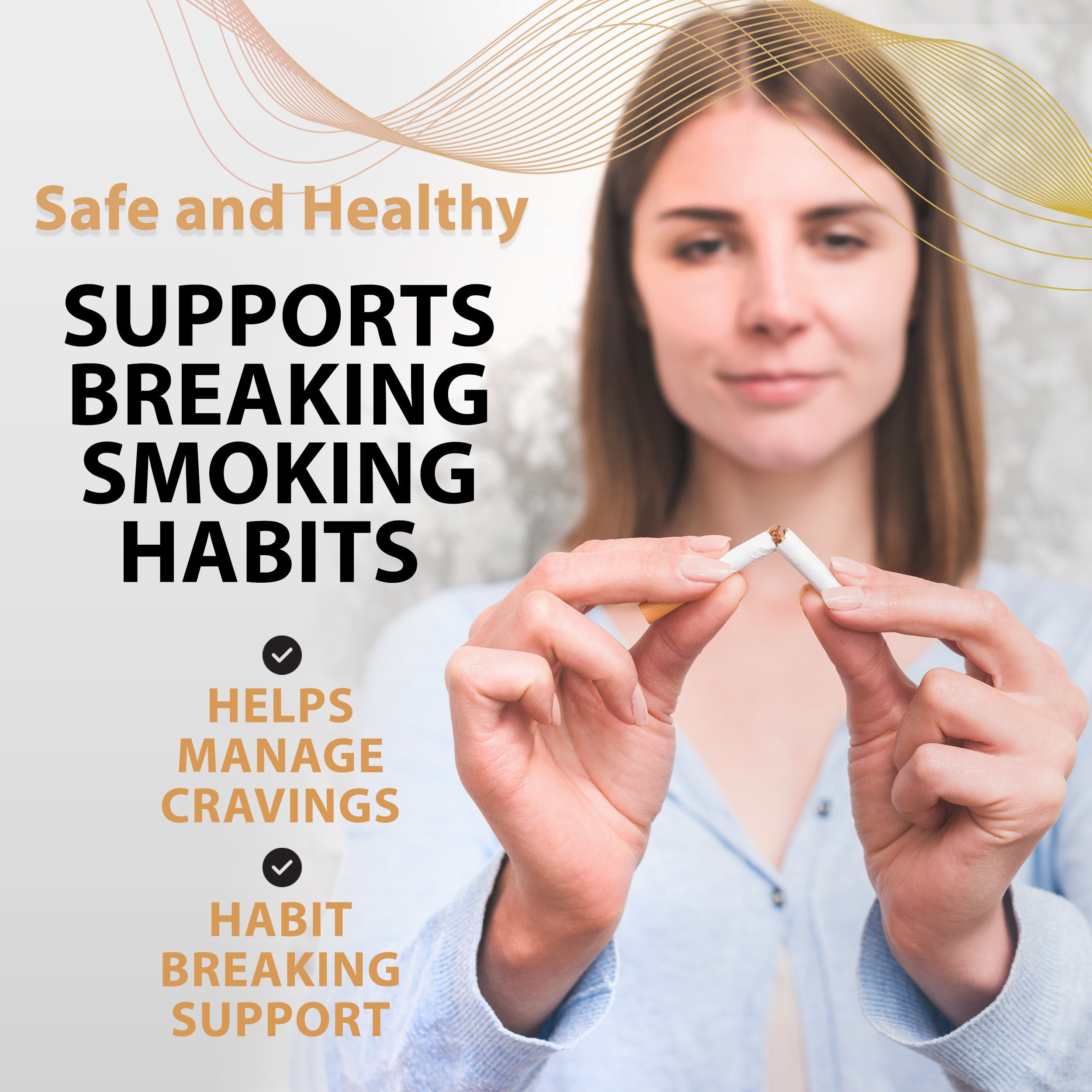 Anti-Smoke Herbal Patches to Help Reduce Cravings, Beige Non-woven fabric, 30 patches