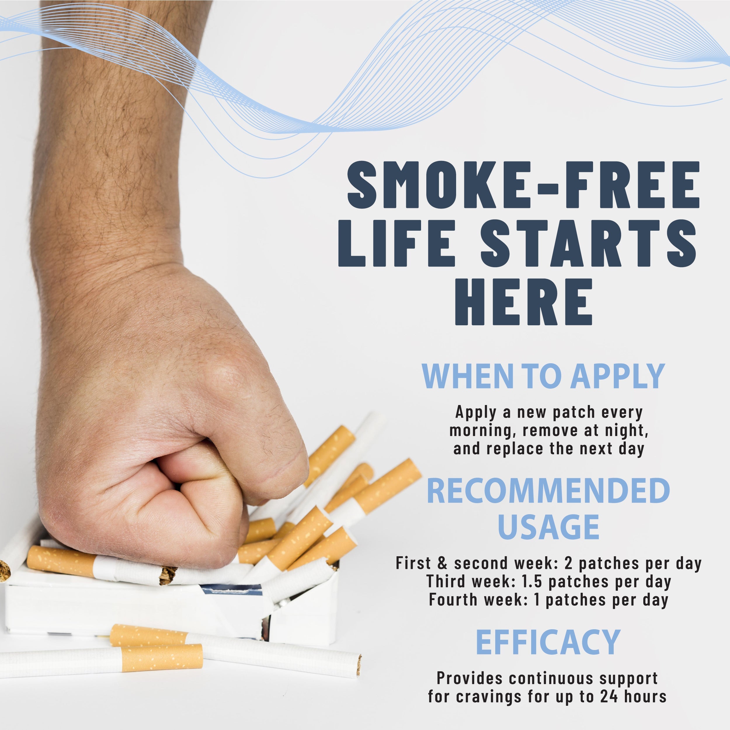 Anti-Smoke Herbal Patches to Help Reduce Cravings, Circle Shape 3mg (Blue), 30 patches