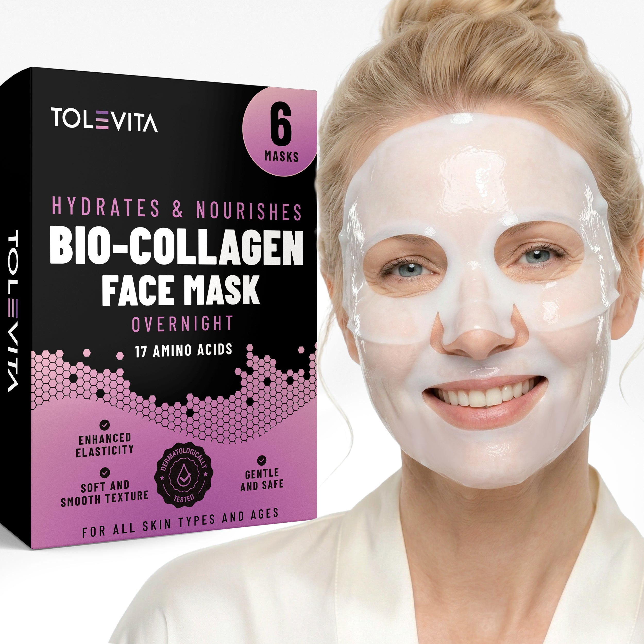 Bio-Collagen Hydrogel Face Mask with Hyaluronic Acid & Niacinamide