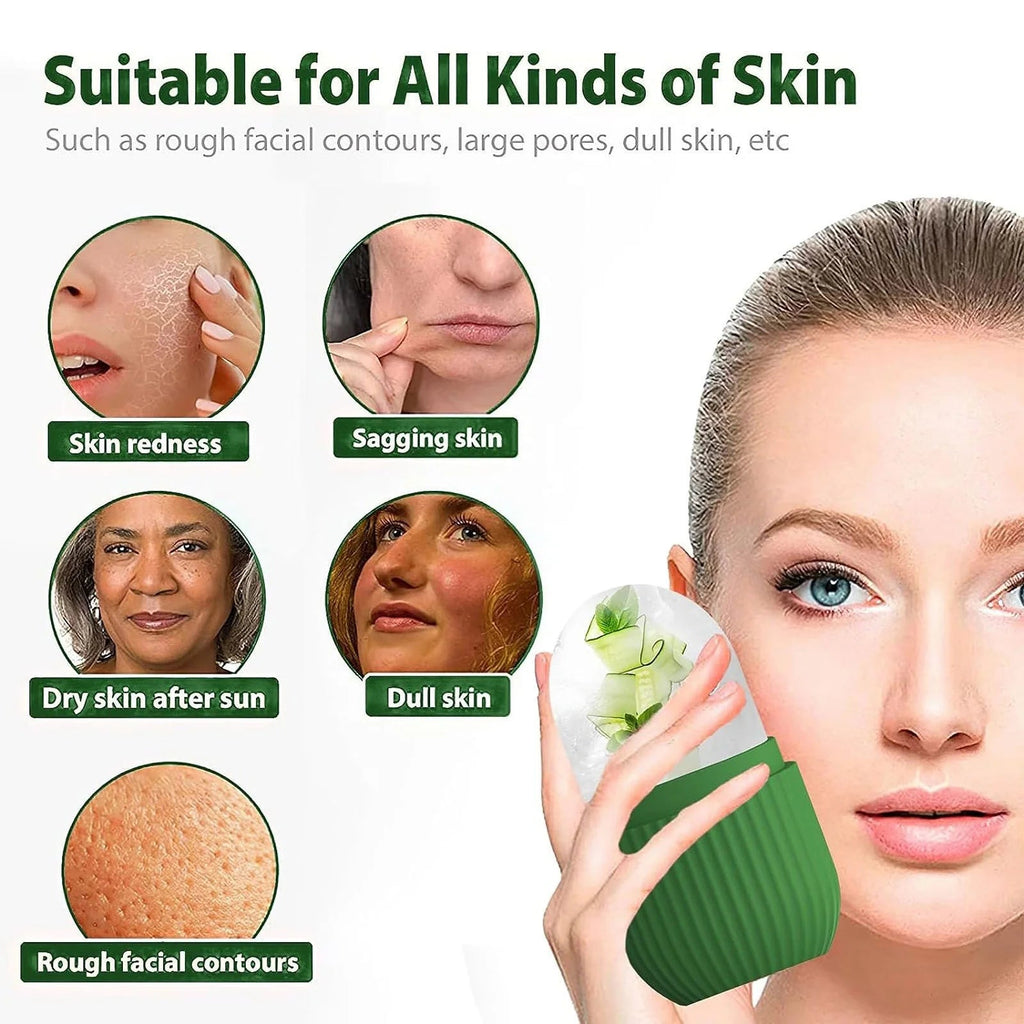 Cryo Glow Ice Roller — Facial Sculpting & De-Puffing Tool