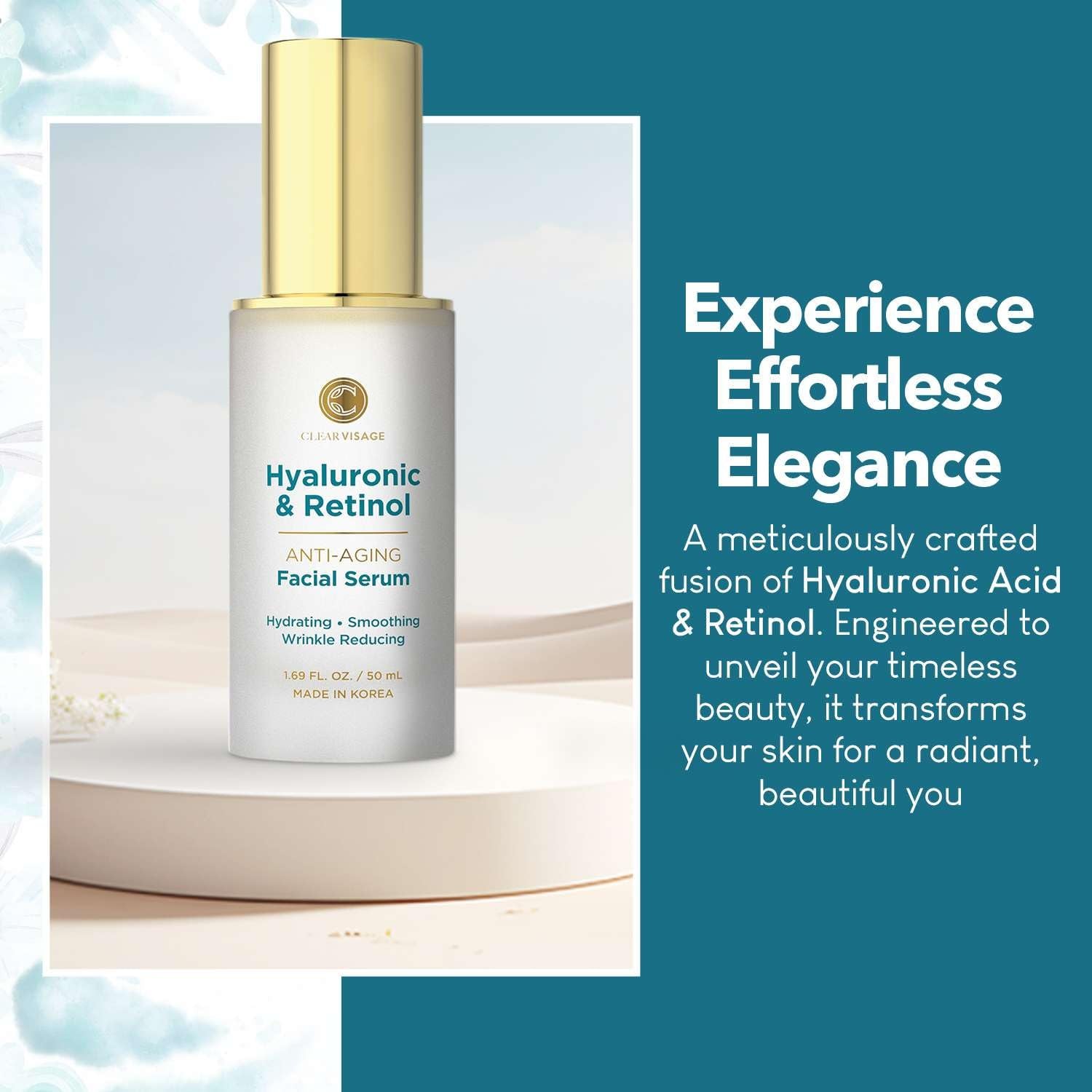 Hyaluronic Acid & Retinol Serum – Hydrating, Radiance-Boosting Korean Skin Care