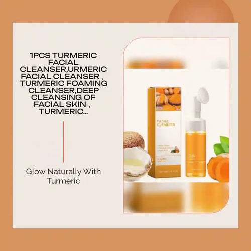1Pcs Turmeric Facial Cleanser,Urmeric Facial Cleanser，Turmeric Foaming Cleanser,Deep Cleansing of Facial Skin， Turmeric Foaming Cleanser for All Skin by@Outfy